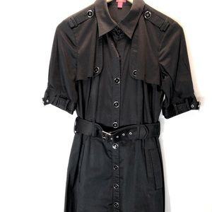 Black trench coat style dress